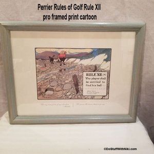 Perrier Rules of Golf Rule XII pro framed print cartoon